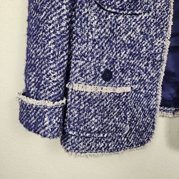 Talbots Womens 16P Alpaca Wool Mohair Tweed Blazer Purple Jacket Quiet Luxury - Picture 5 of 9